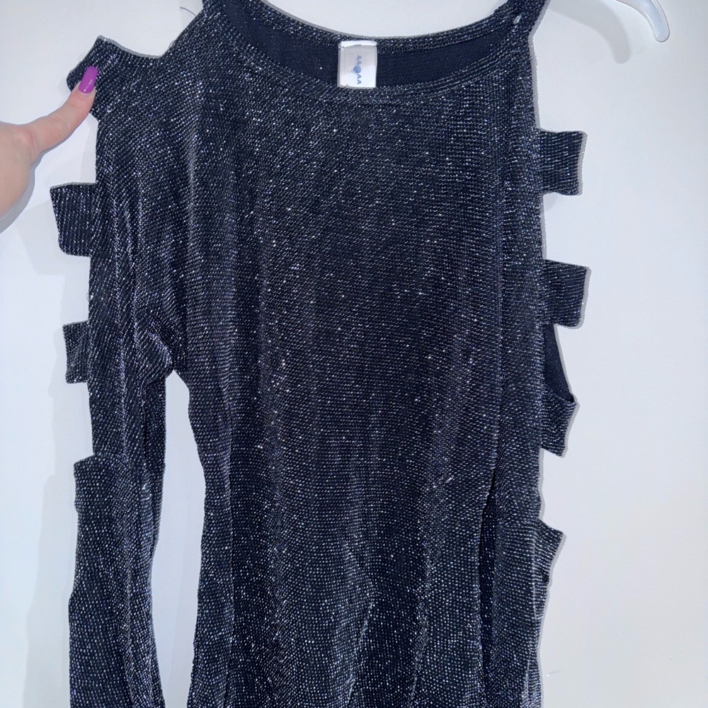Elegant Black Cut-Out Women's Top